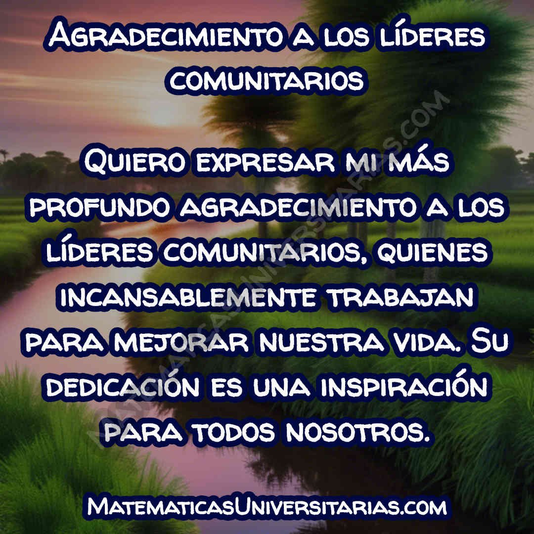 frase de agradecimiento a los líderes comunitarios