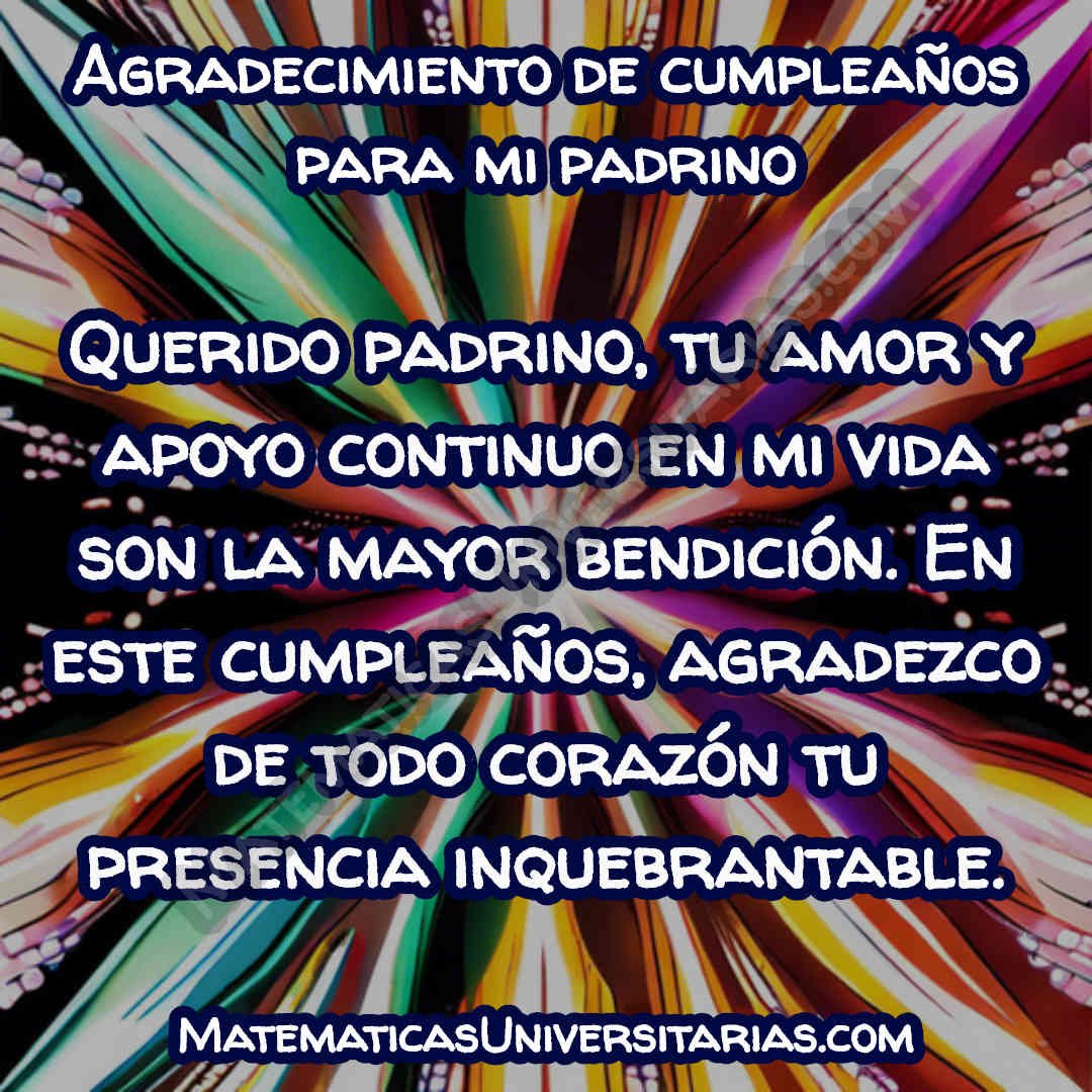 palabras de agradecimiento de cumpleaños para mi padrino profundo