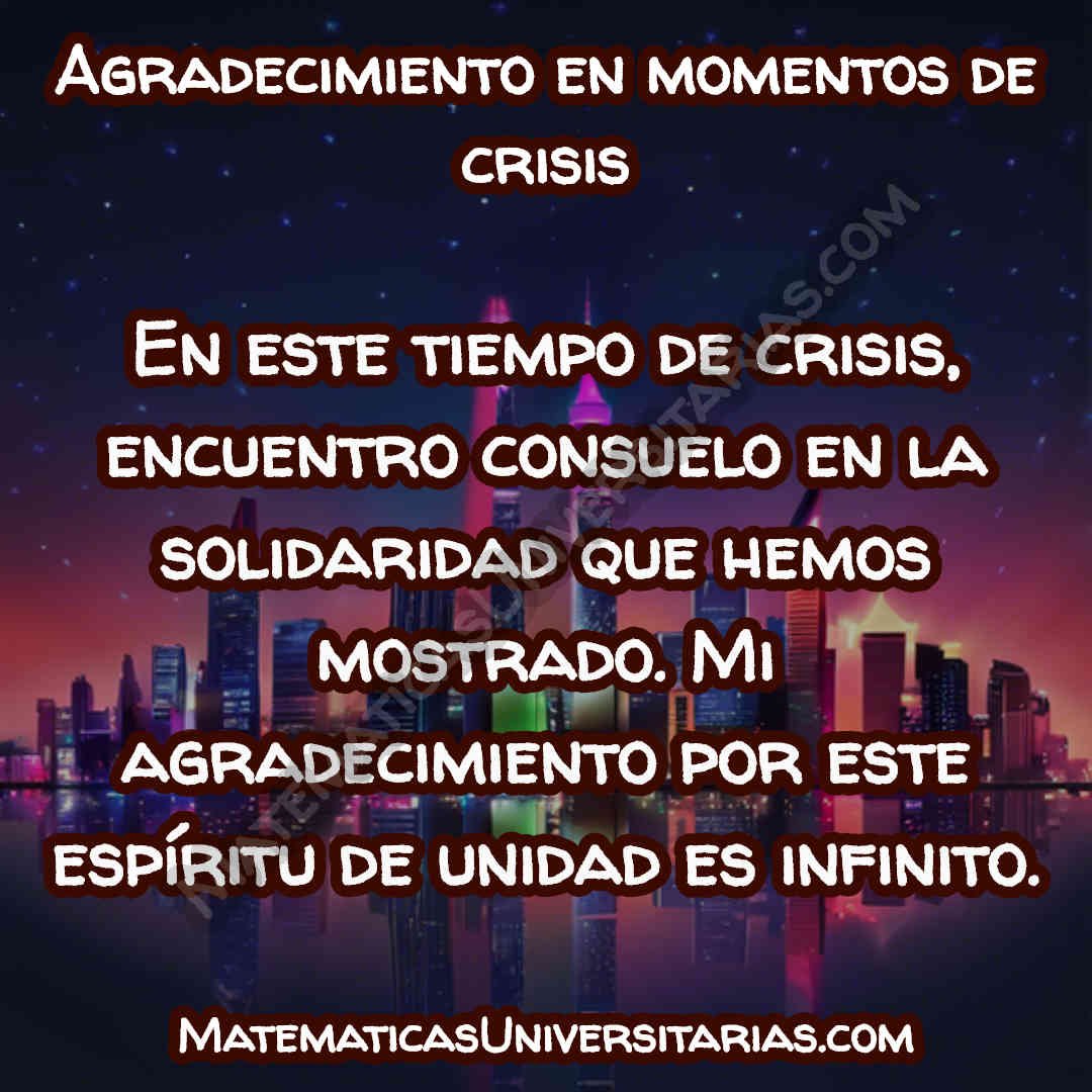 tarjeta para dar gracias con un agradecimiento en momentos de crisis