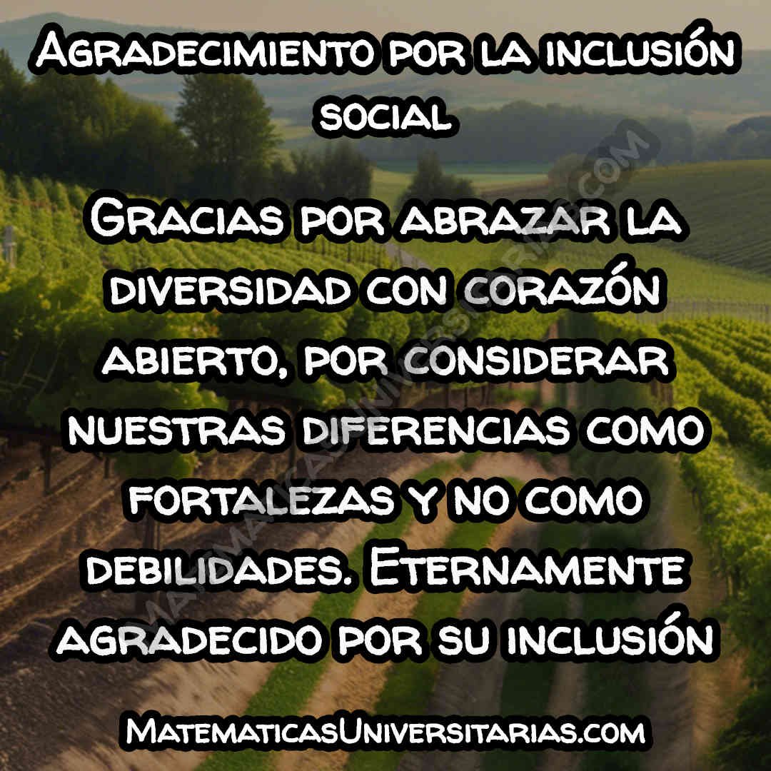 ejemplo de agradecimiento por la inclusión social