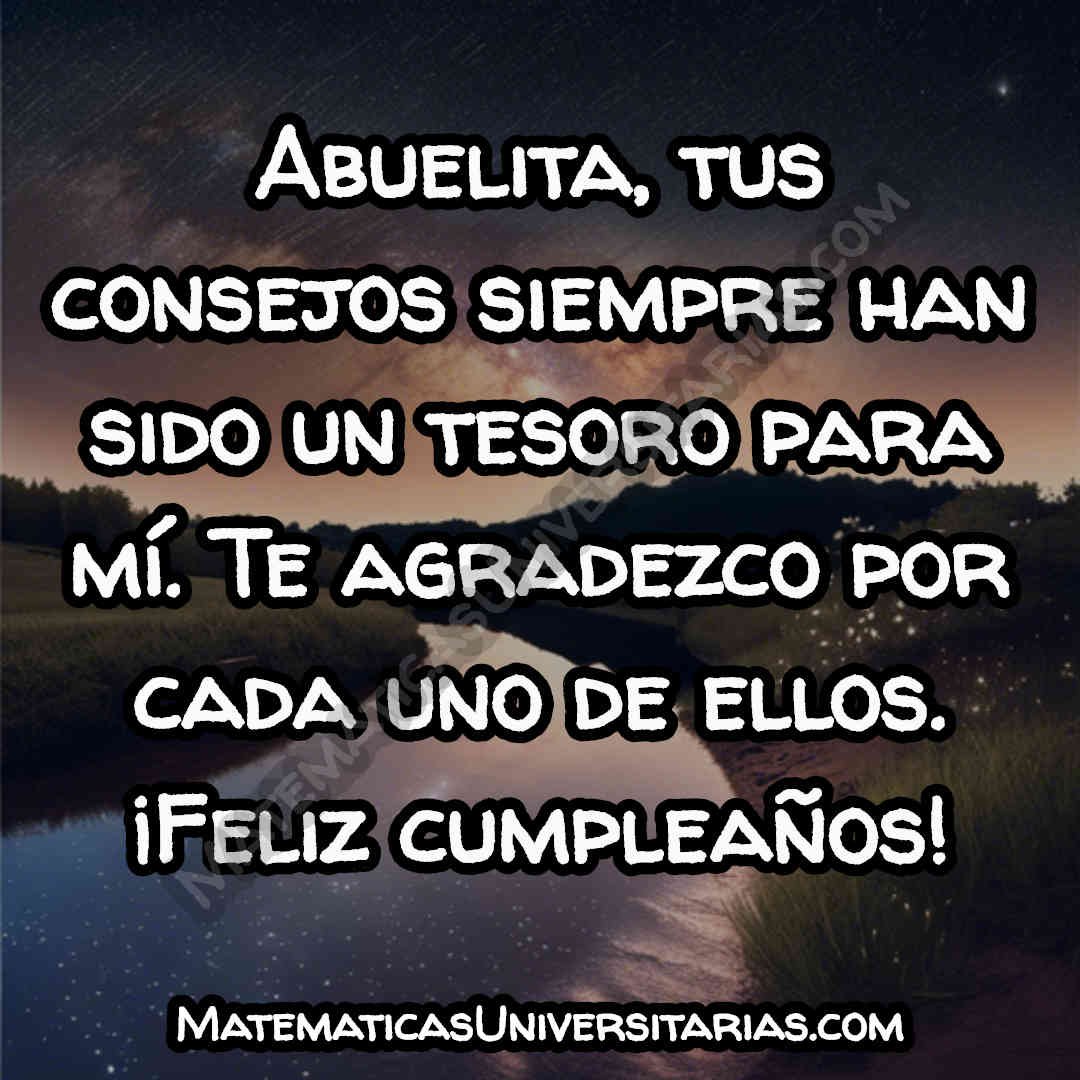 imagen con frase de un agradecimiento para el cumpleaños de mi abuelita por sus sabios consejos