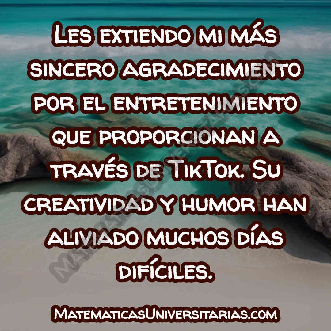 frase de gratitud en un agradecimiento a los creadores de contenido en tiktok