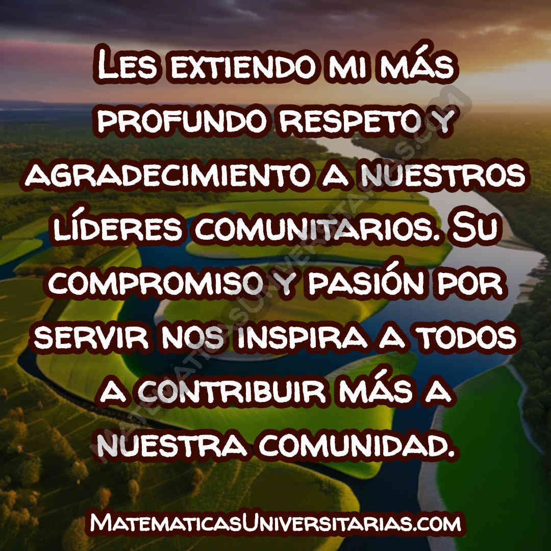 mensaje para dar gracias en un agradecimiento a los líderes comunitarios por su dedicación