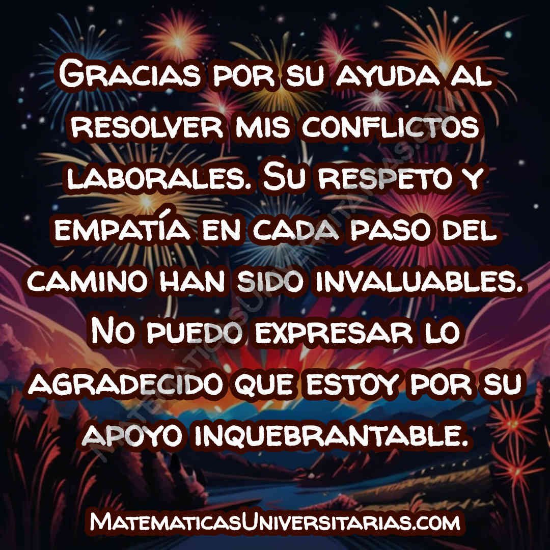 palabras para dar gracias en un agradecimiento para superar problemas de relación laboral