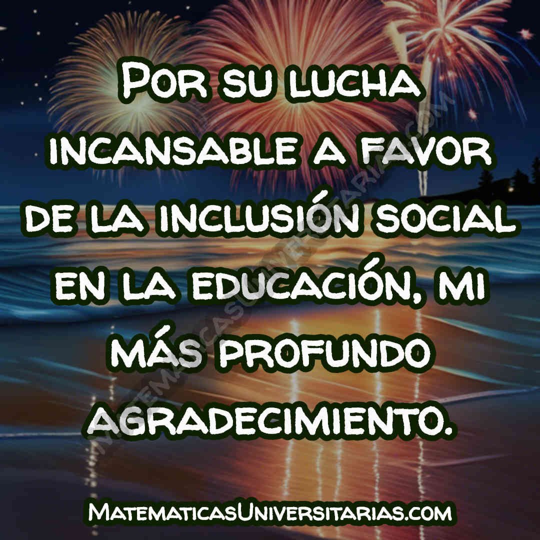 nota de agradecimiento por la inclusión social en la educación