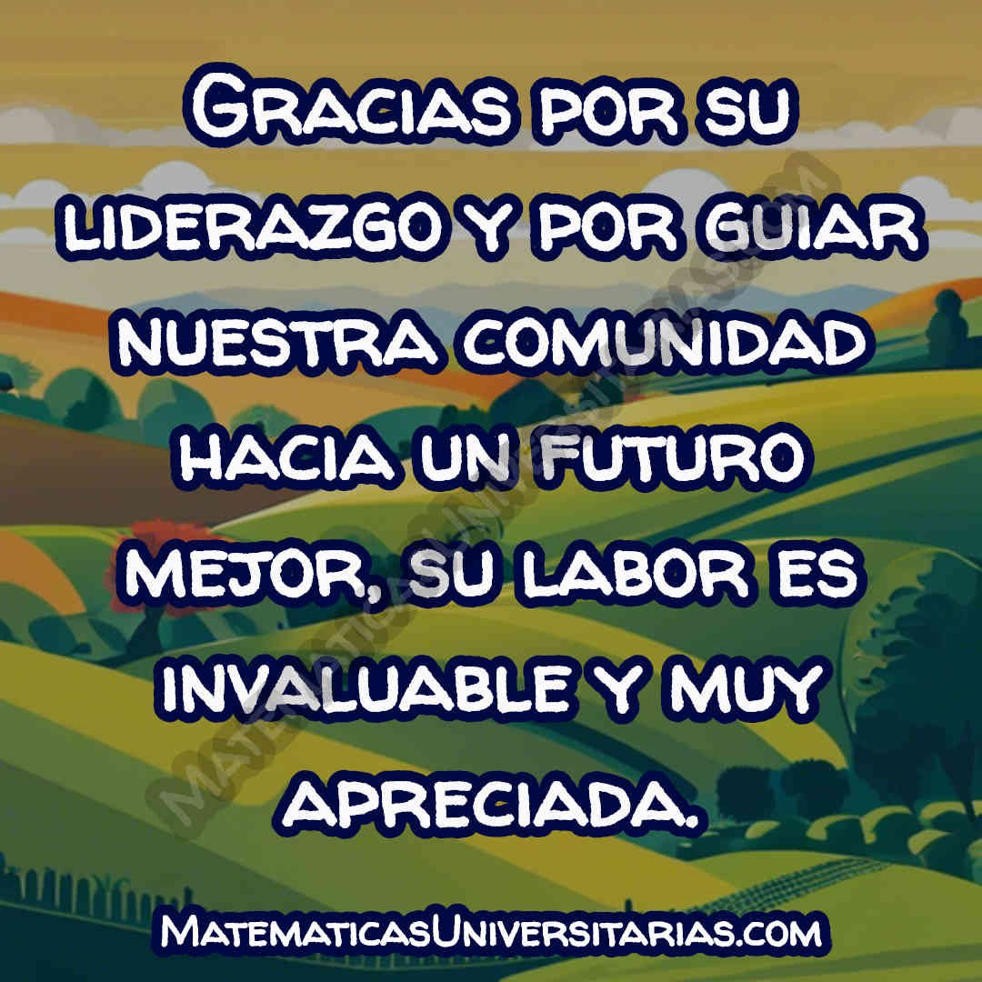 ejemplo de agradecimiento a los líderes comunitarios