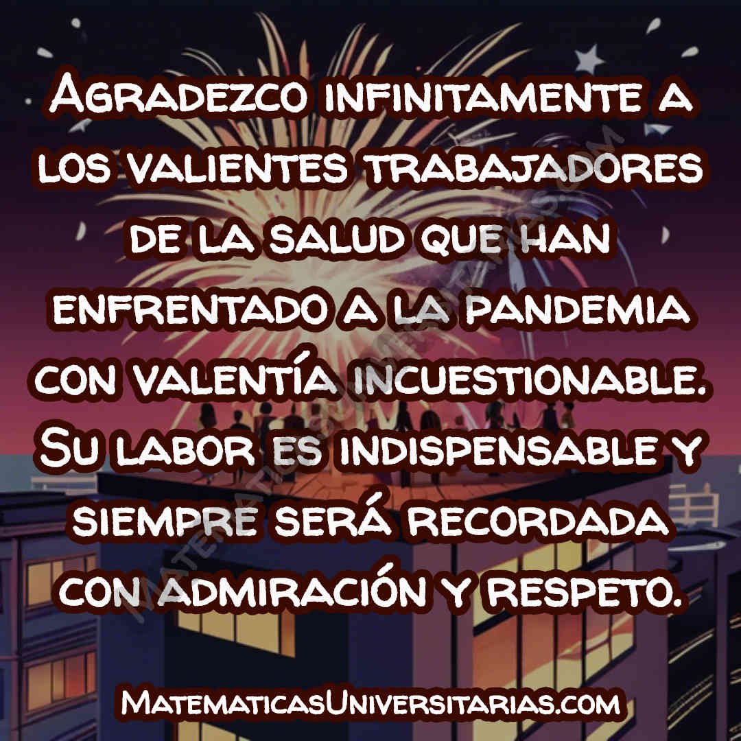 nota de agradecimiento a personal de salud durante la pandemia