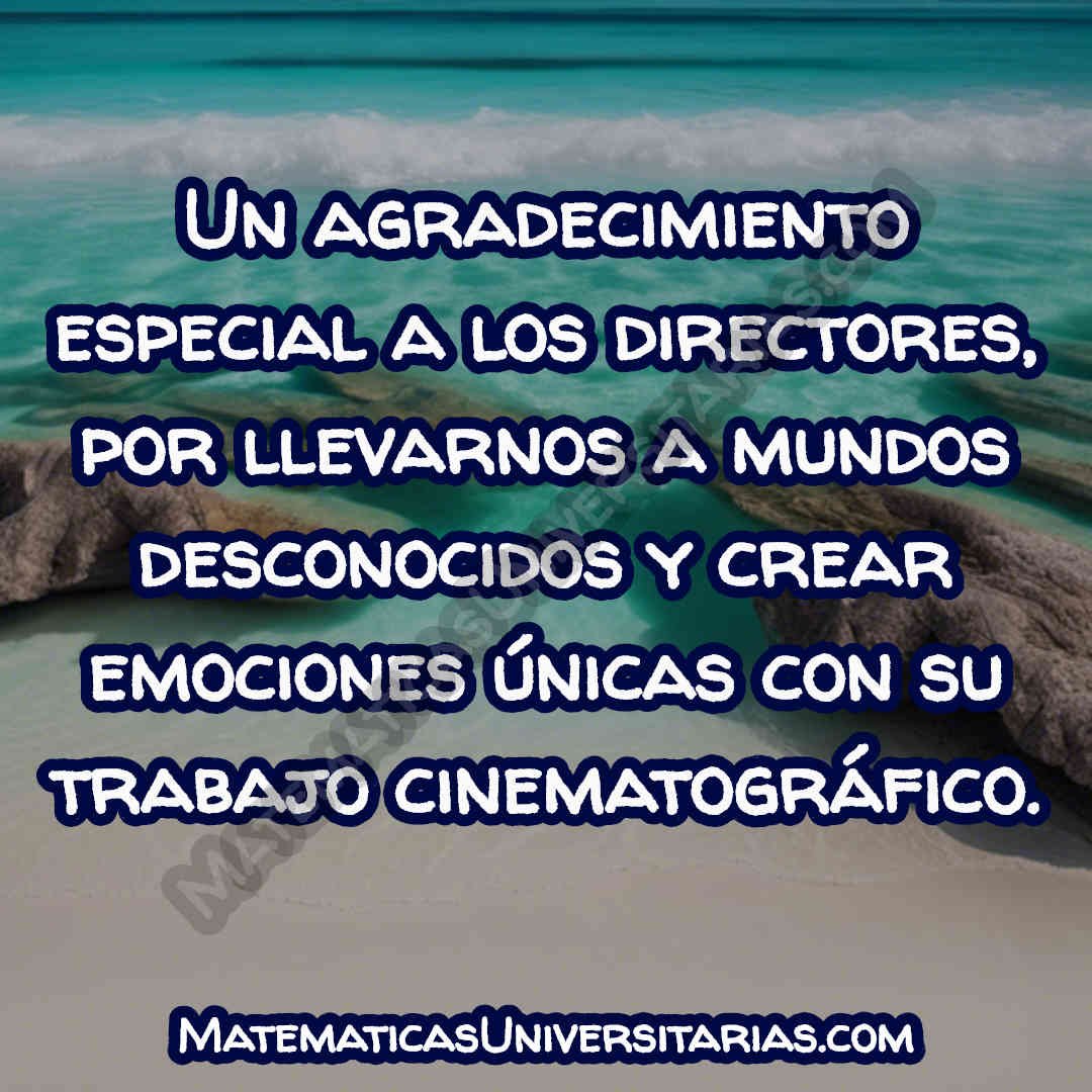 imagen con un mensaje de agradecimiento a directores de cine en premiaciones