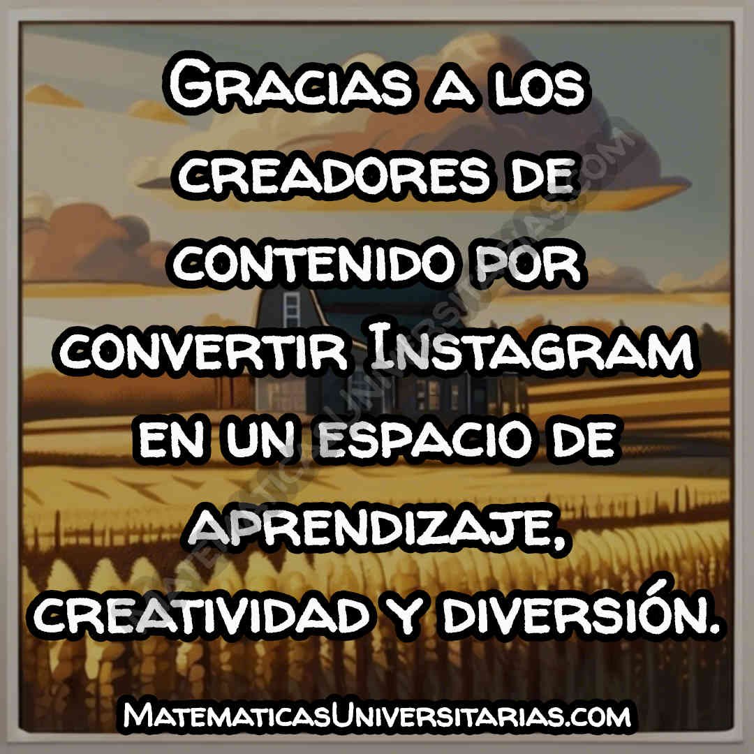 foto con mensaje corto de agradecimiento a los creadores de contenido en instagram