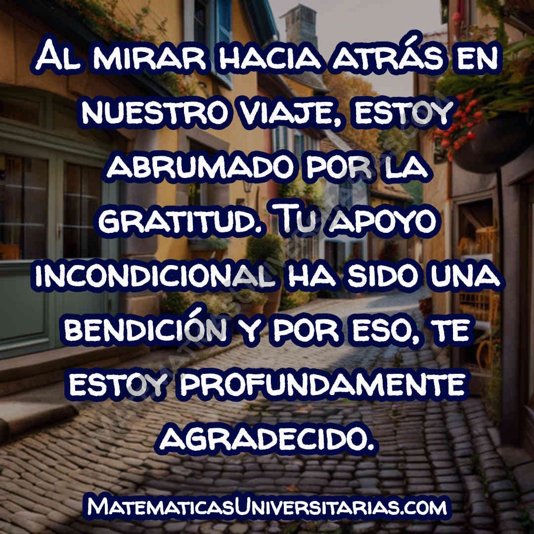 frase corta de agradecimiento a mi compañero de vida por su apoyo incondicional