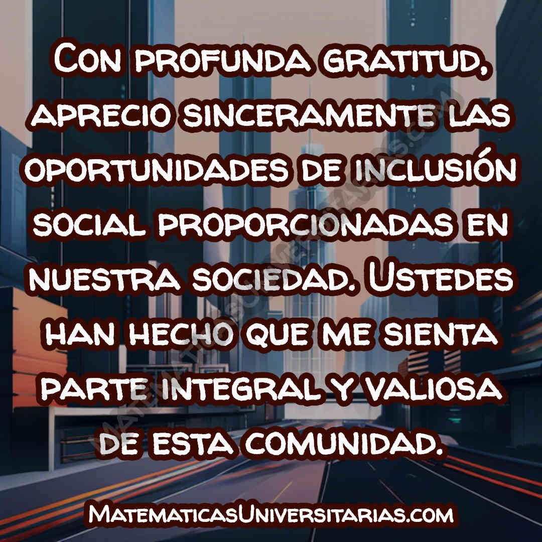 foto con mensaje corto de agradecimiento por la inclusión social en la sociedad