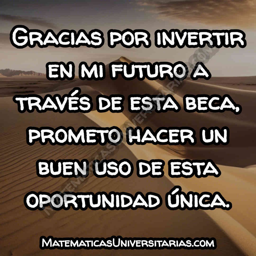 tarjeta de agradecimiento por una beca de estudios universitarios